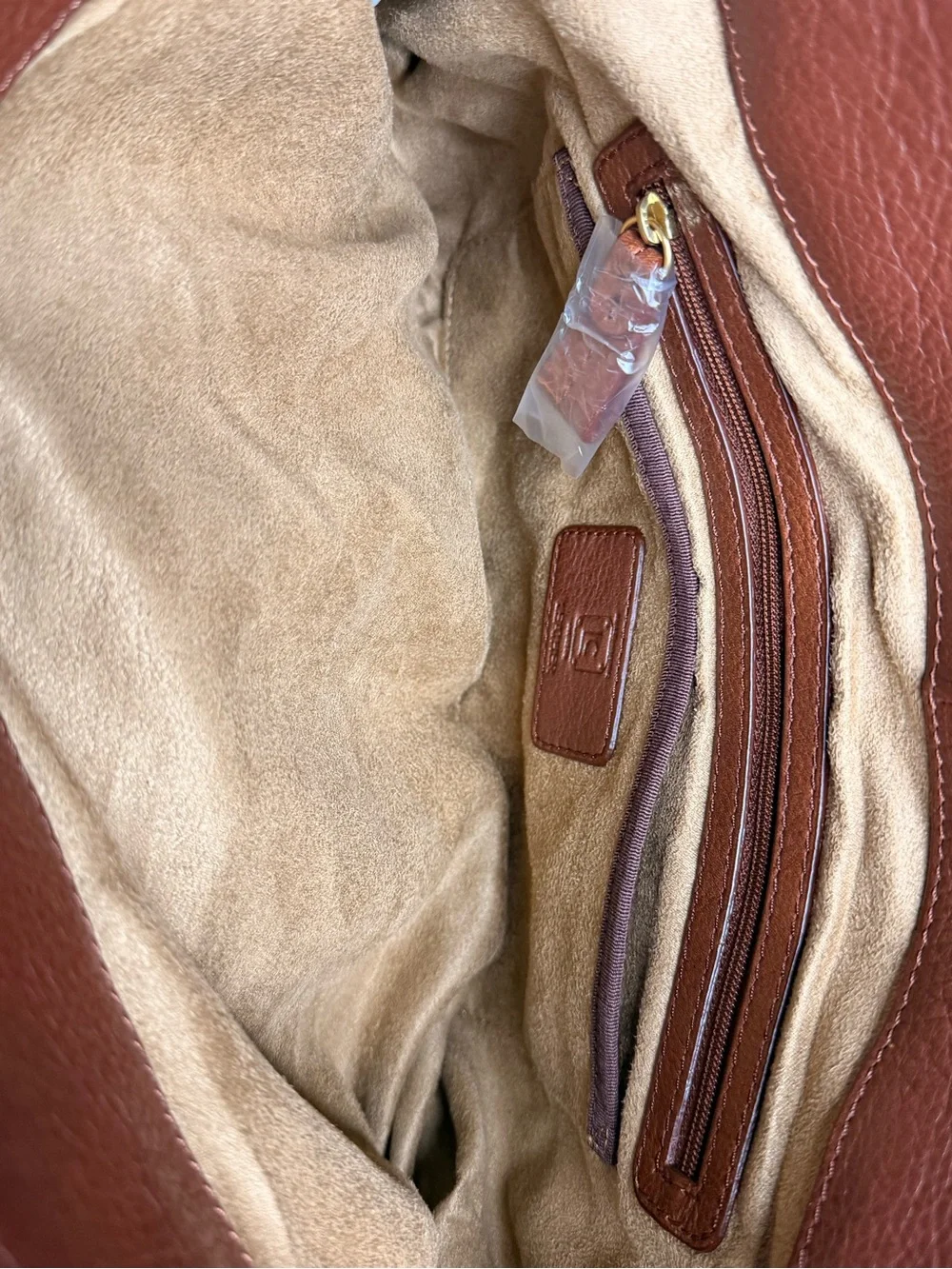 Liz Claiborne Classic Brown Leather Tote Bag - HLRU6683